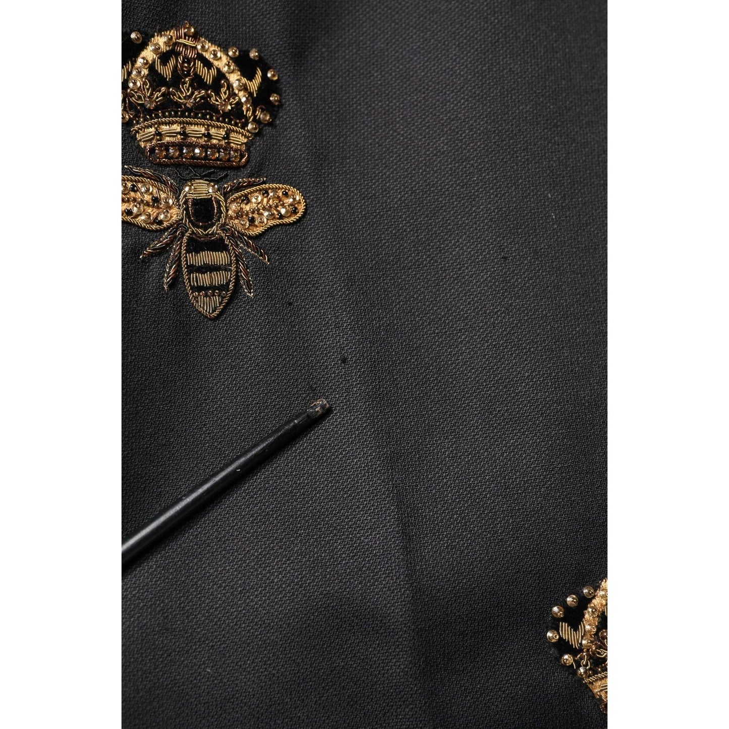 Dolce & Gabbana Black Bee Crown Embroidery 2 Piece Suit KOS2307-48
