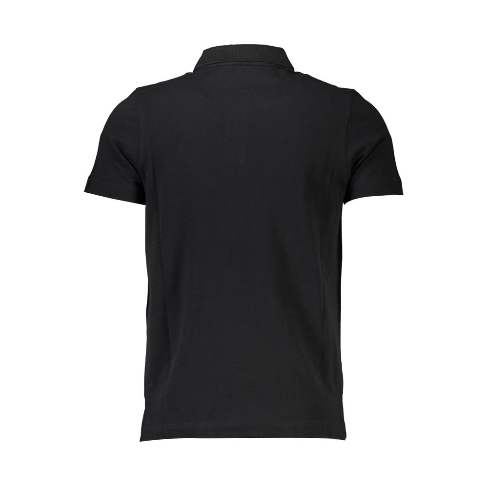 Cavalli Class Black Cotton Men Polo Shirt Cavalli Class Black