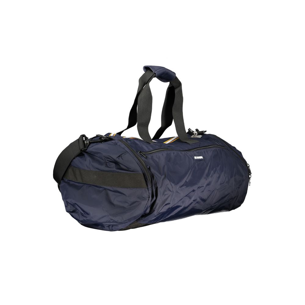K-WAY Blue Polyamide Luggage And Travel bag with shoulder straps, external pockets, contrasting details, and logo.