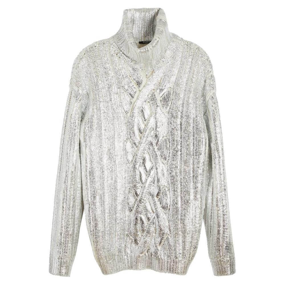 Balmain Brown Wool Men Turtleneck Sweater BA-15360-M