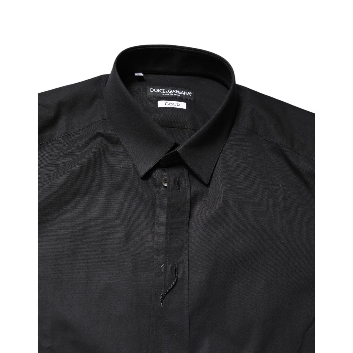 Dolce & Gabbana Black GOLD Cotton Long Sleeves Dress Shirt TSH87814-37