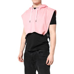 Dolce & Gabbana Pink Cotton Hooded Men Sportswear Vest Sweater TSH90315