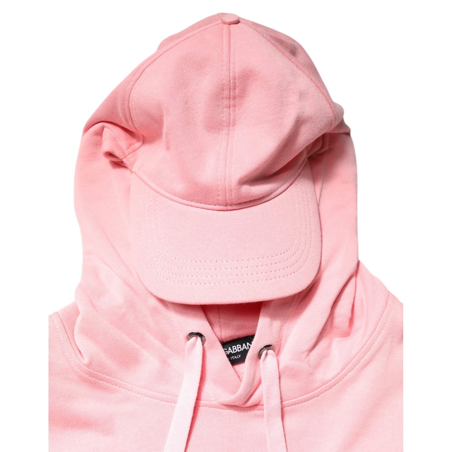 Dolce & Gabbana Pink Cotton Hooded Men Sportswear Vest Sweater TSH90315