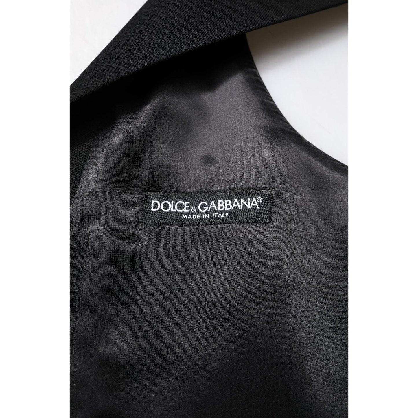 Dolce & Gabbana Black Wool Waistcoat Dress Formal Vest TSH87203-46