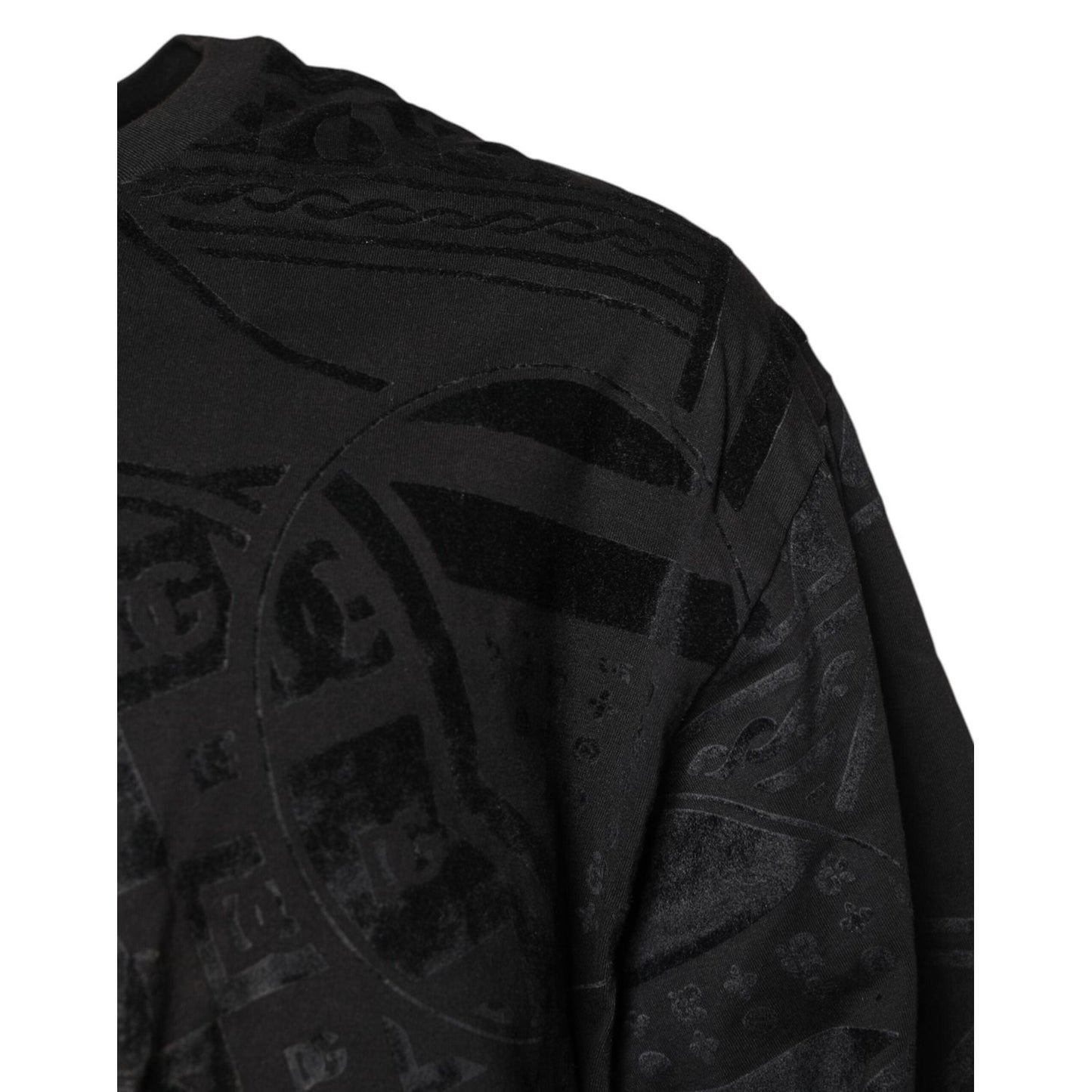 Dolce & Gabbana Black Cotton Bandana Logo Crew Neck T-shirt