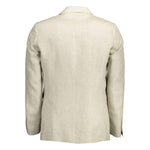 Gant Beige Linen Men Jacket GA-12649-IT48 | M