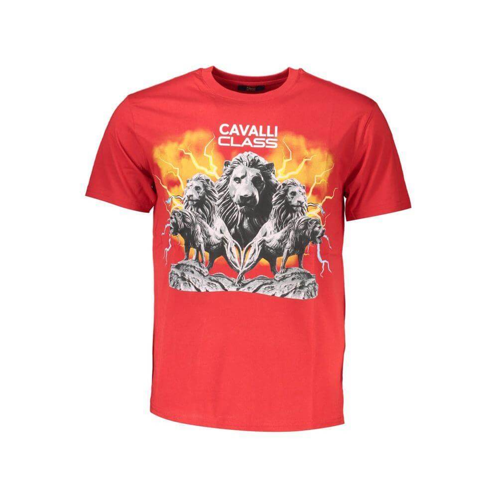 Cavalli Class Red Cotton Men T-Shirt