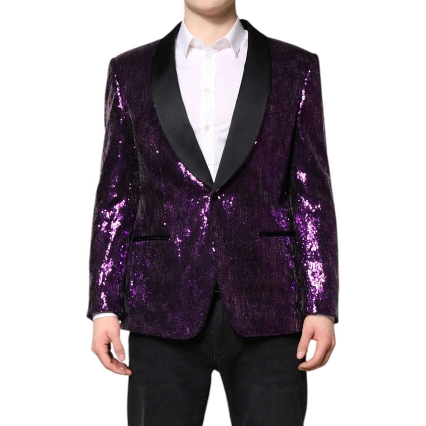 Dolce & Gabbana Purple SICILIA Sequin Embellish Coat Jacket KOS2308-50