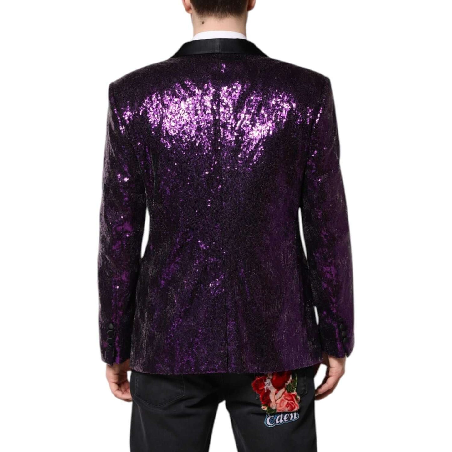 Dolce & Gabbana Purple SICILIA Sequin Embellish Coat Jacket KOS2308-50