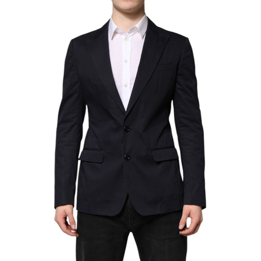 Dolce & Gabbana Dark Blue TAORMINA Cotton Blazer Suit Jacket