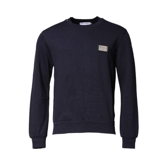 Dolce & Gabbana Dark Blue Logo Crew Neck Pullover Sweater