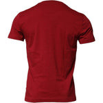 Dolce & Gabbana Red Cotton Short Sleeves Crew Neck T-shirt