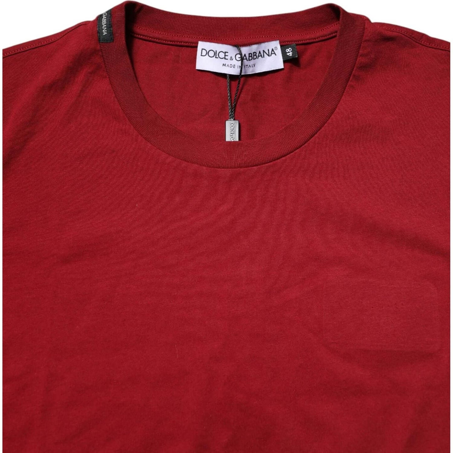 Dolce & Gabbana Red Cotton Short Sleeves Crew Neck T-shirt