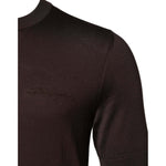 Dolce & Gabbana Brown Silk Logo Embroidery Crew Neck T-shirt