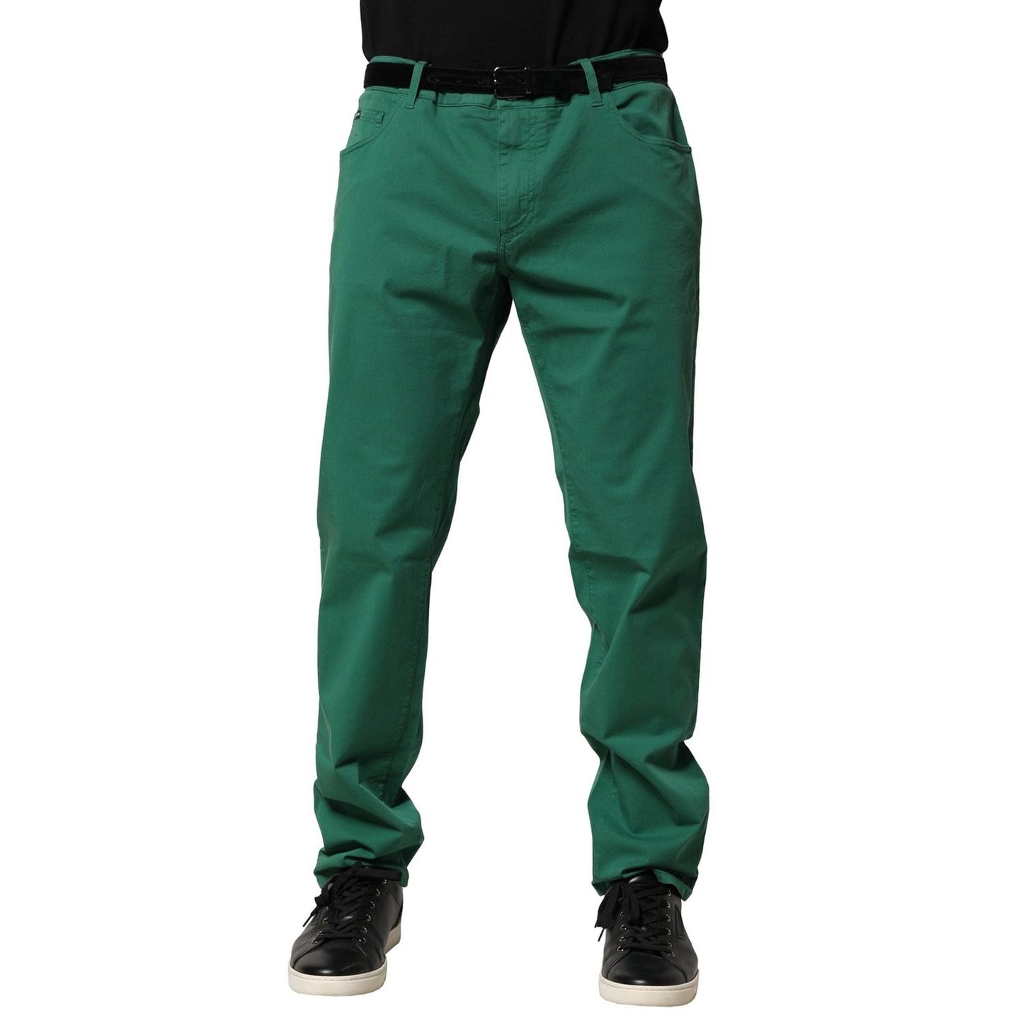 Dolce & Gabbana Green Cotton Stretch Skinny Men Denim Jeans PAN76456-58