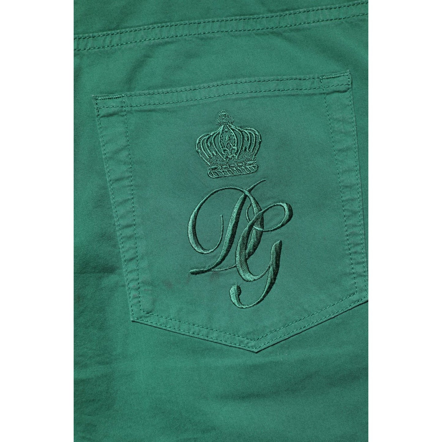 Dolce & Gabbana Green Cotton Stretch Skinny Men Denim Jeans PAN76456-58