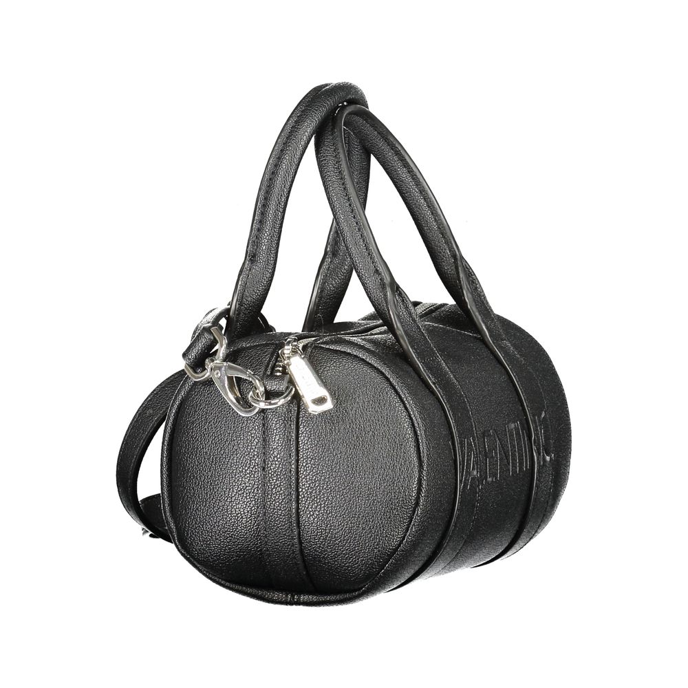 Mario Valentino Black Polyethylene Handbag with handles, shoulder straps, internal pockets, and zip closure.