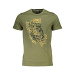 Cavalli Class Green Cotton Men T-Shirt CA-37084-XL