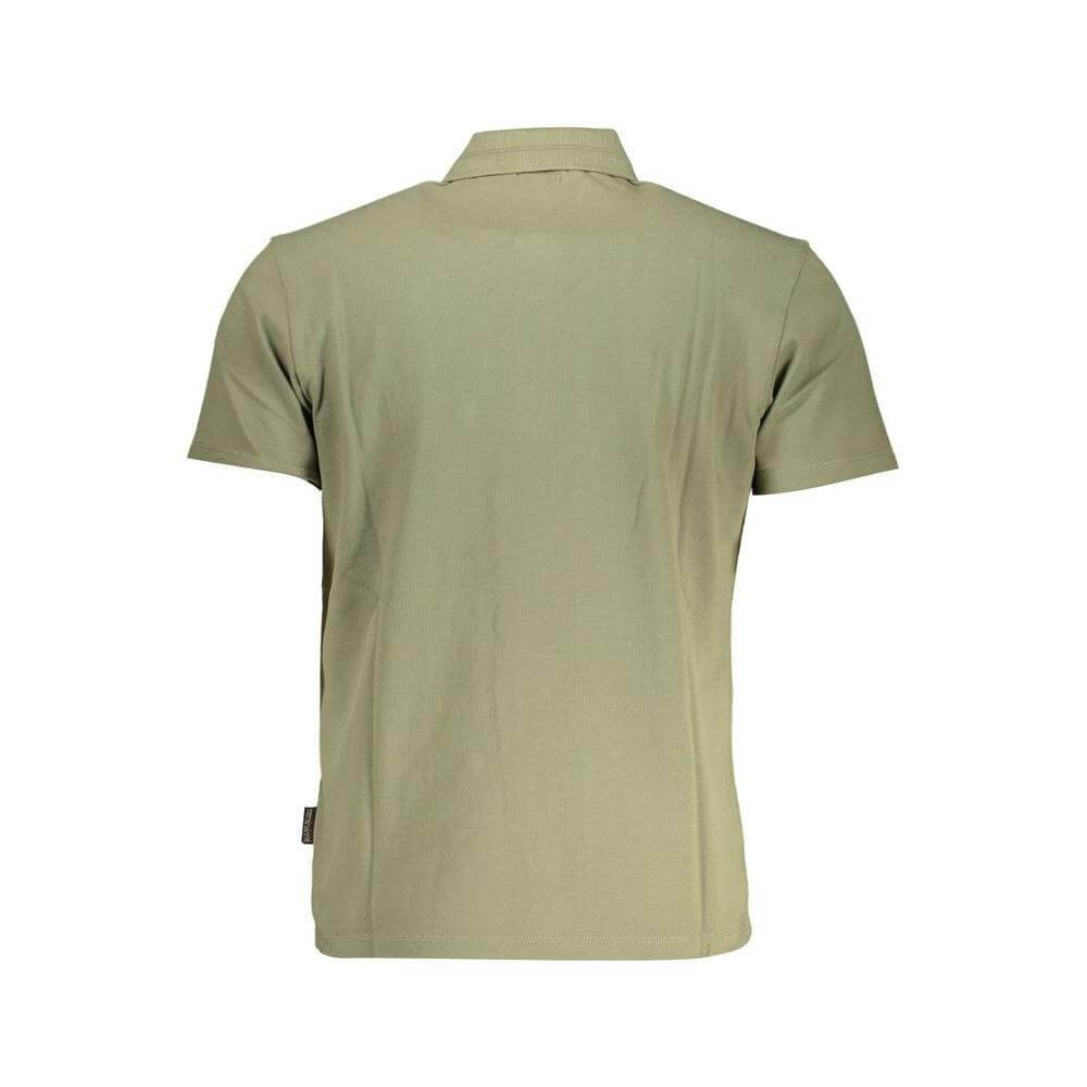 Napapijri Green Cotton Men Polo Shirt NA-37465-M