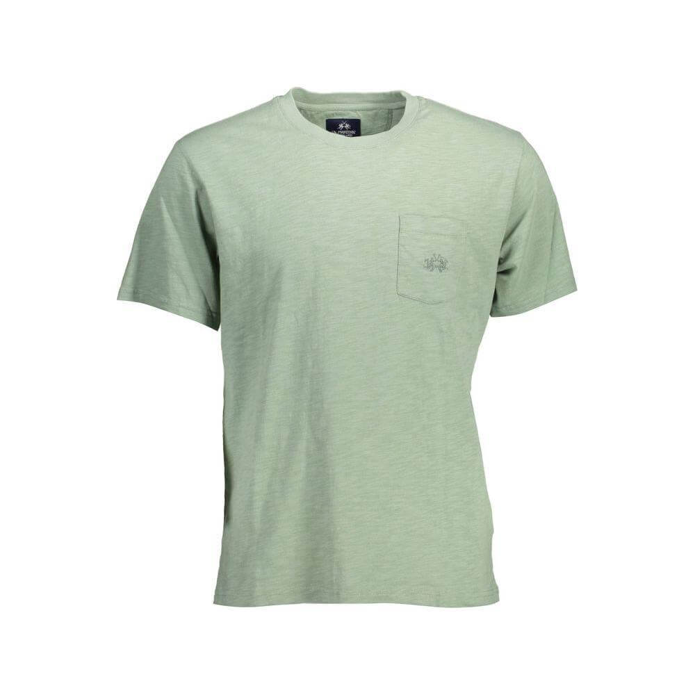 La Martina Green Cotton Men T-Shirt LA-37649-L