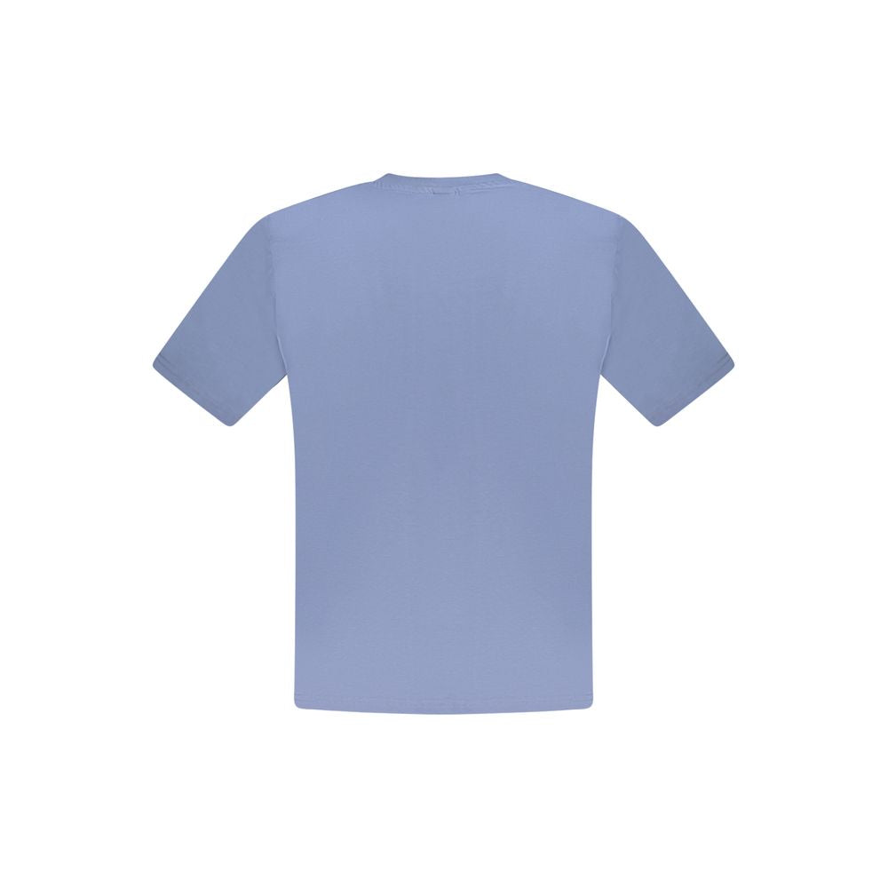 Back view of North Sails Blue Cotton Men T-Shirt showcasing premium cotton and iconic logo print.