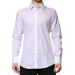 Dolce & Gabbana White MARTINI Cotton Men Dress Formal Shirt TSH906892-40