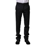 Dolce & Gabbana Black Wool Striped Formal Pants PAN75588-44
