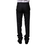 Dolce & Gabbana Black Wool Striped Formal Pants PAN75588-44
