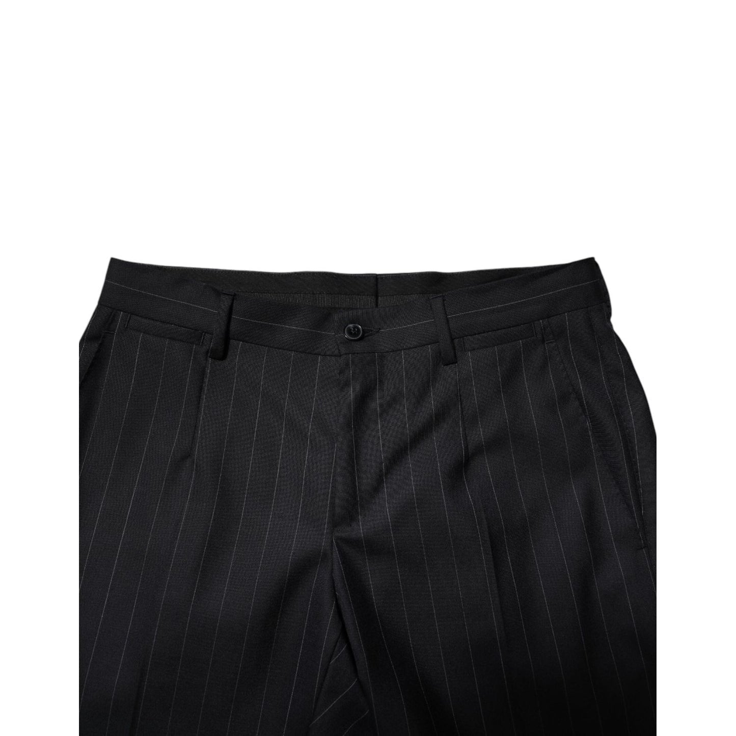 Dolce & Gabbana Black Wool Striped Formal Pants PAN75588-44