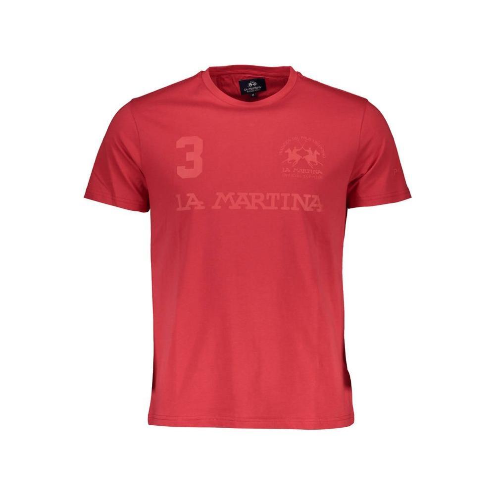 La Martina Red Cotton Men T-Shirt