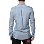 Dolce & Gabbana Blue Striped MARTINI Long Sleeve Dress Shirt