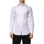 Dolce & Gabbana White Cotton GOLD Long Sleeves Dress Shirt TSH906805-37