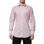 Dolce & Gabbana Pink Cotton GOLD Long Sleeves Dress Shirt