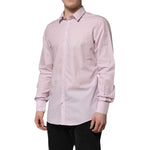Dolce & Gabbana Pink Cotton GOLD Long Sleeves Dress Shirt