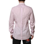 Dolce & Gabbana Pink Cotton GOLD Long Sleeves Dress Shirt