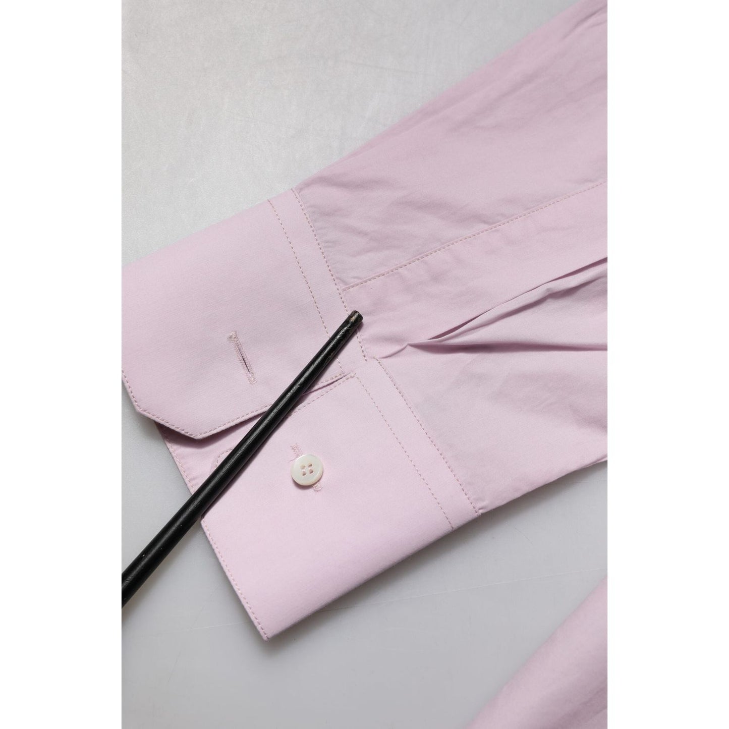 Dolce & Gabbana Pink Cotton GOLD Long Sleeves Dress Shirt
