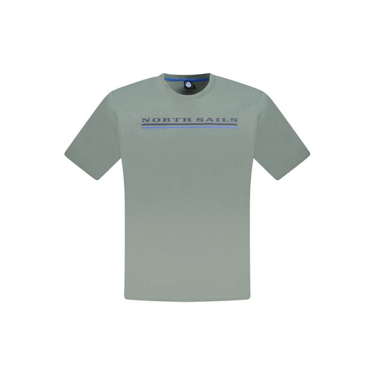 North Sails Green Cotton Men T-Shirt with logo, short sleeve, crew neck, nautical style