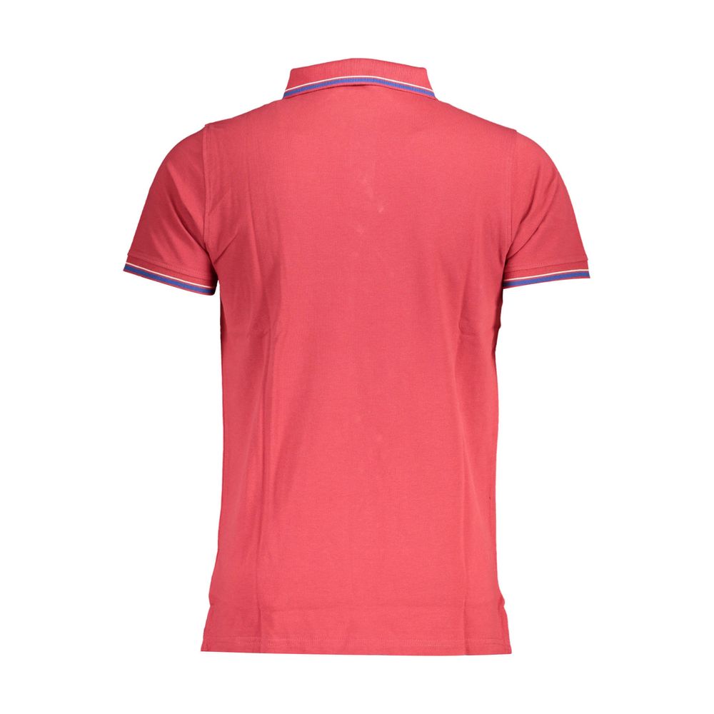 Back view of Norway 1963 Red Cotton Men Polo Shirt with contrasting accents and iconic logo appliqué.