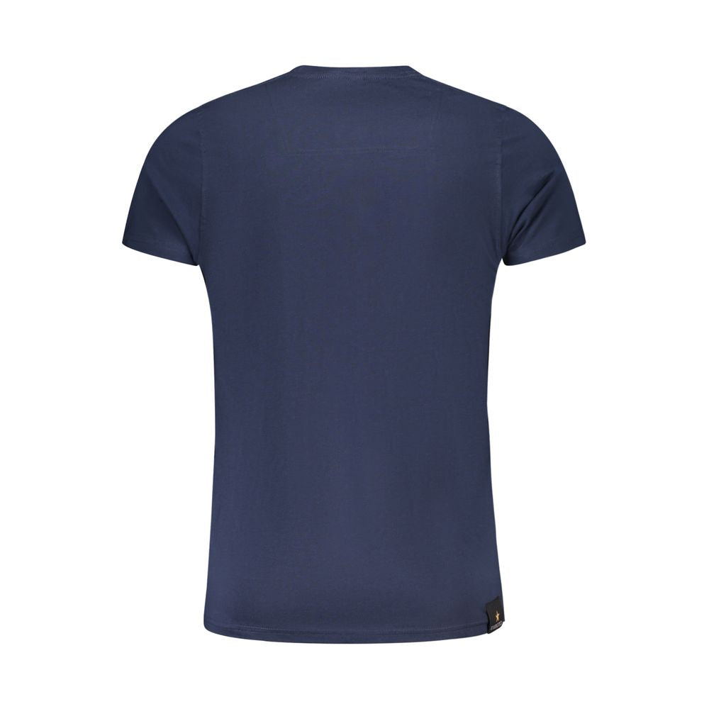 Back view of Accademia Militare Blue Cotton T-Shirt with short sleeves and crew neck.