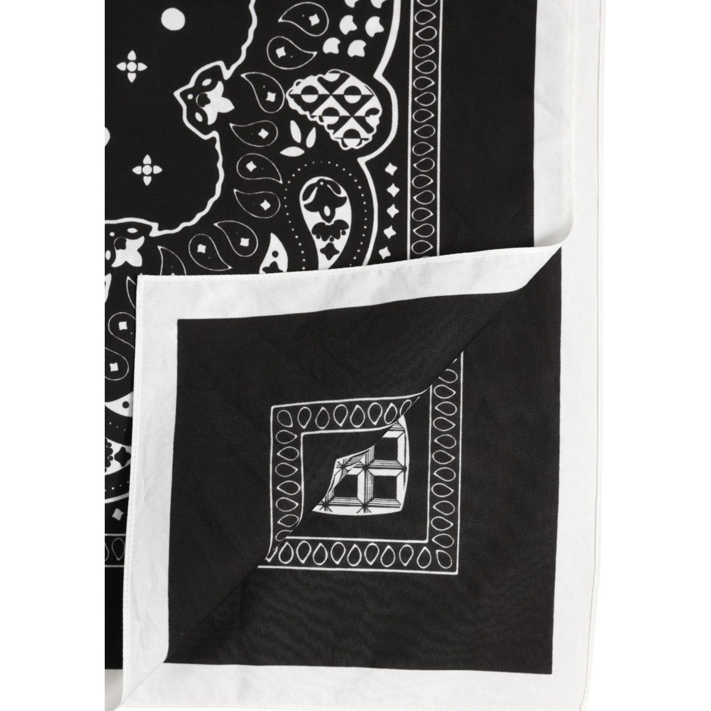 Dolce & Gabbana Black White Bandana Square Men Foulard Scarf