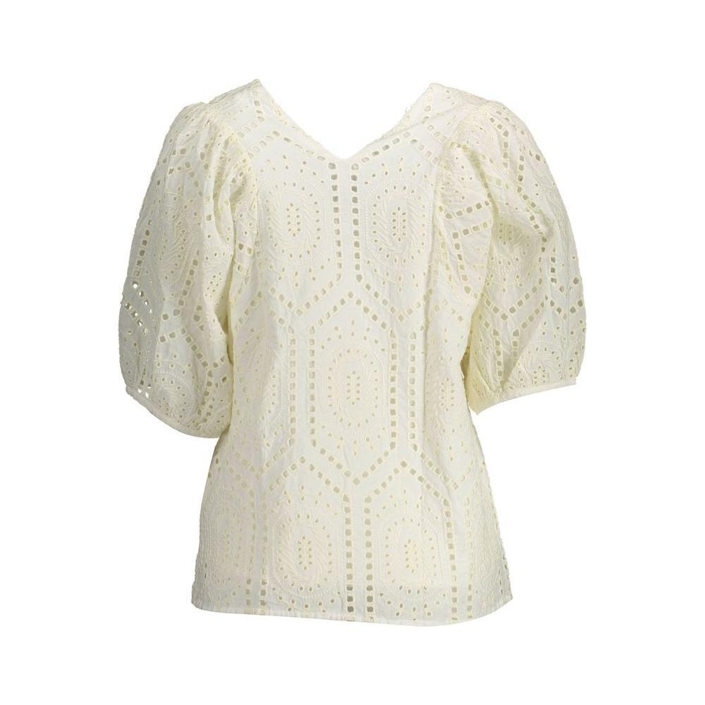 Gant White Cotton Women T-Shirt GA-14782-34