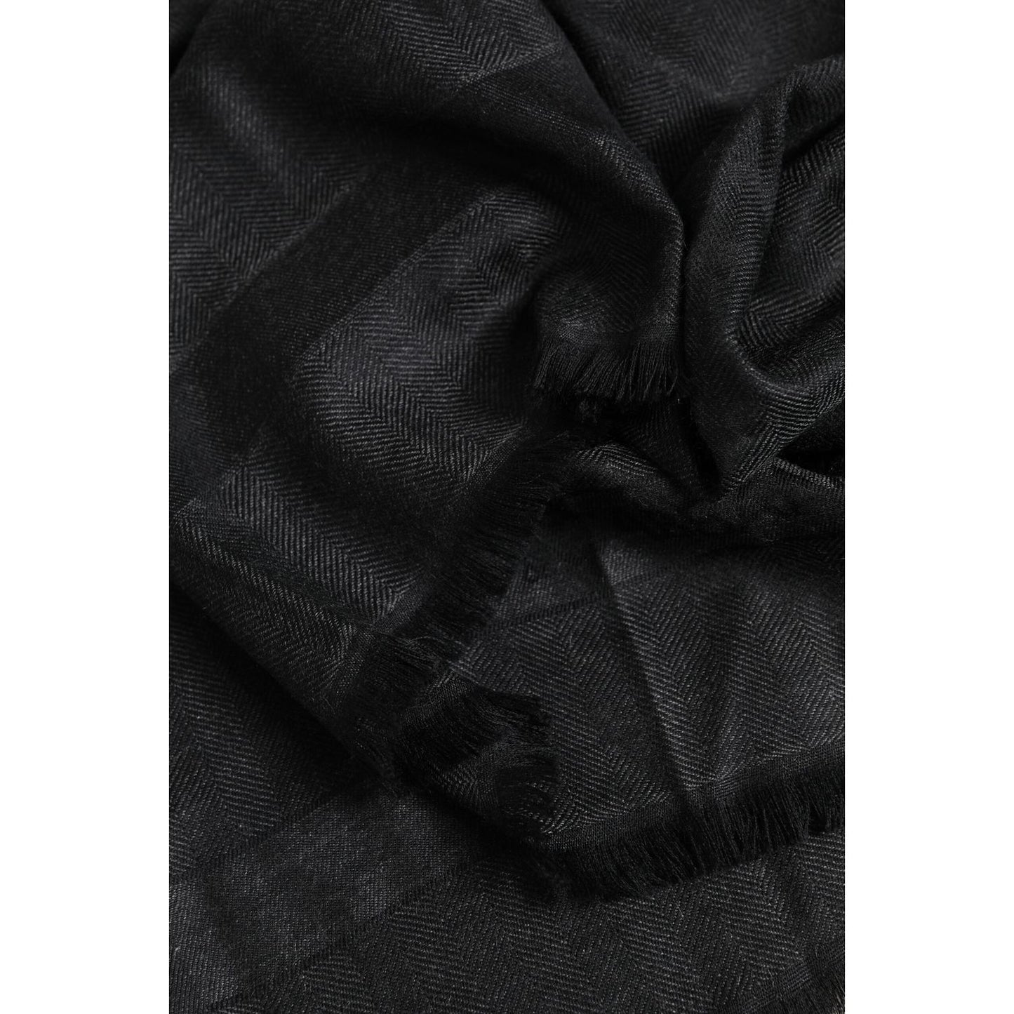 Dolce & Gabbana Dark Gray Cashmere Fringes Neck Warmer Scarf