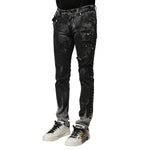 Dolce & Gabbana Black Washed Embellished Skinny Denim Jeans PAN75764-46