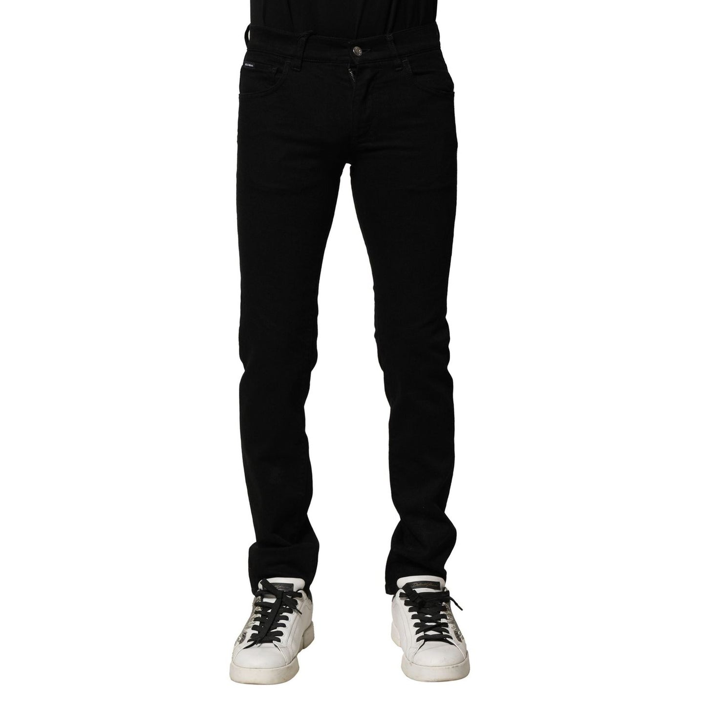 Dolce & Gabbana Black Cotton Stretch Skinny Men Denim Jeans PAN75814-44