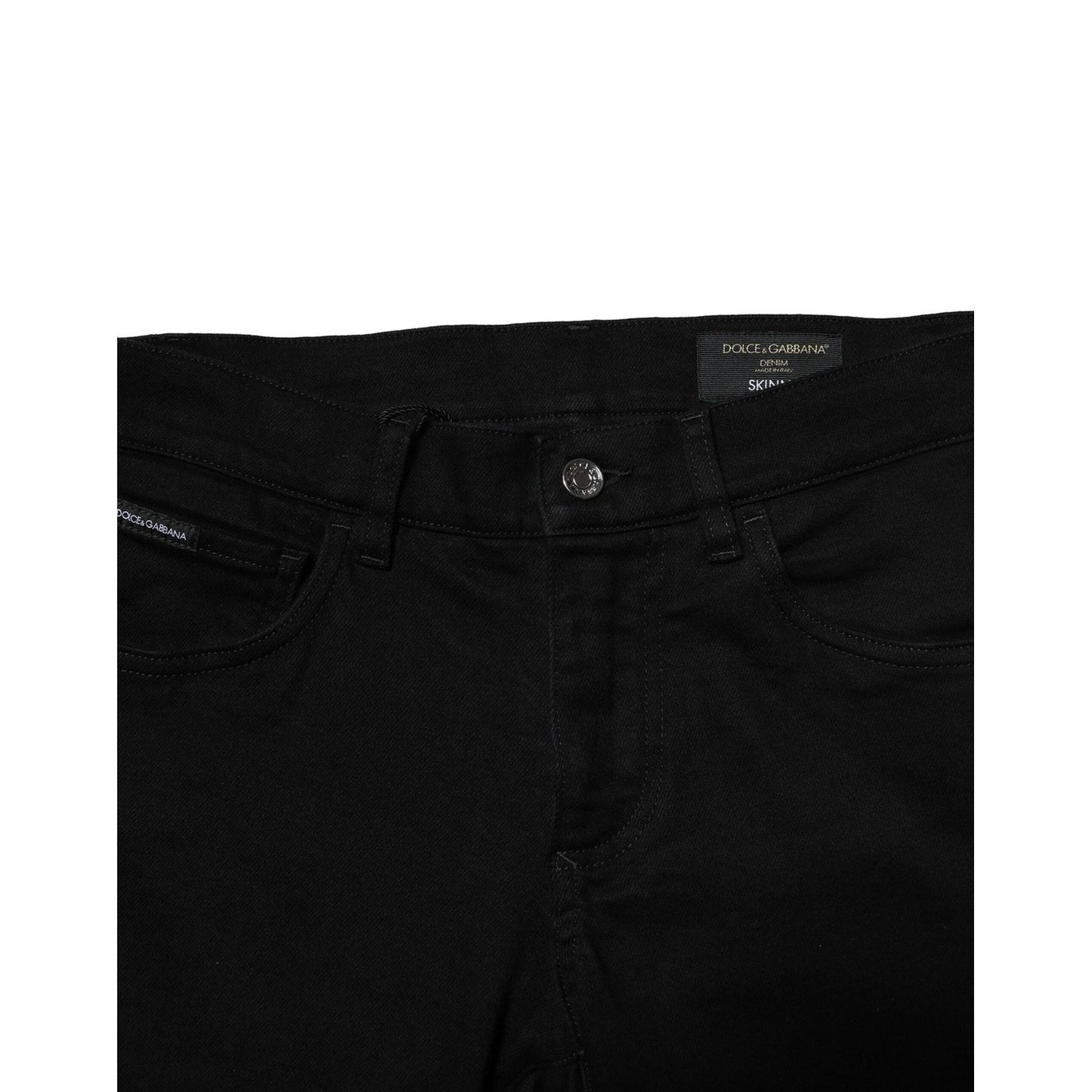 Dolce & Gabbana Black Cotton Stretch Skinny Men Denim Jeans PAN75814-44