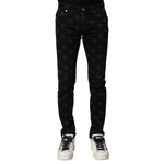 Dolce & Gabbana Black Cotton DG Logo Skinny Men Denim Jeans PAN75910-46