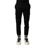 Dolce & Gabbana Black Cotton Cargo Joggers Men Pants PAN75933-44