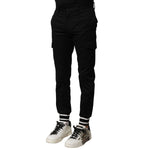 Dolce & Gabbana Black Cotton Cargo Joggers Men Pants PAN75933-44