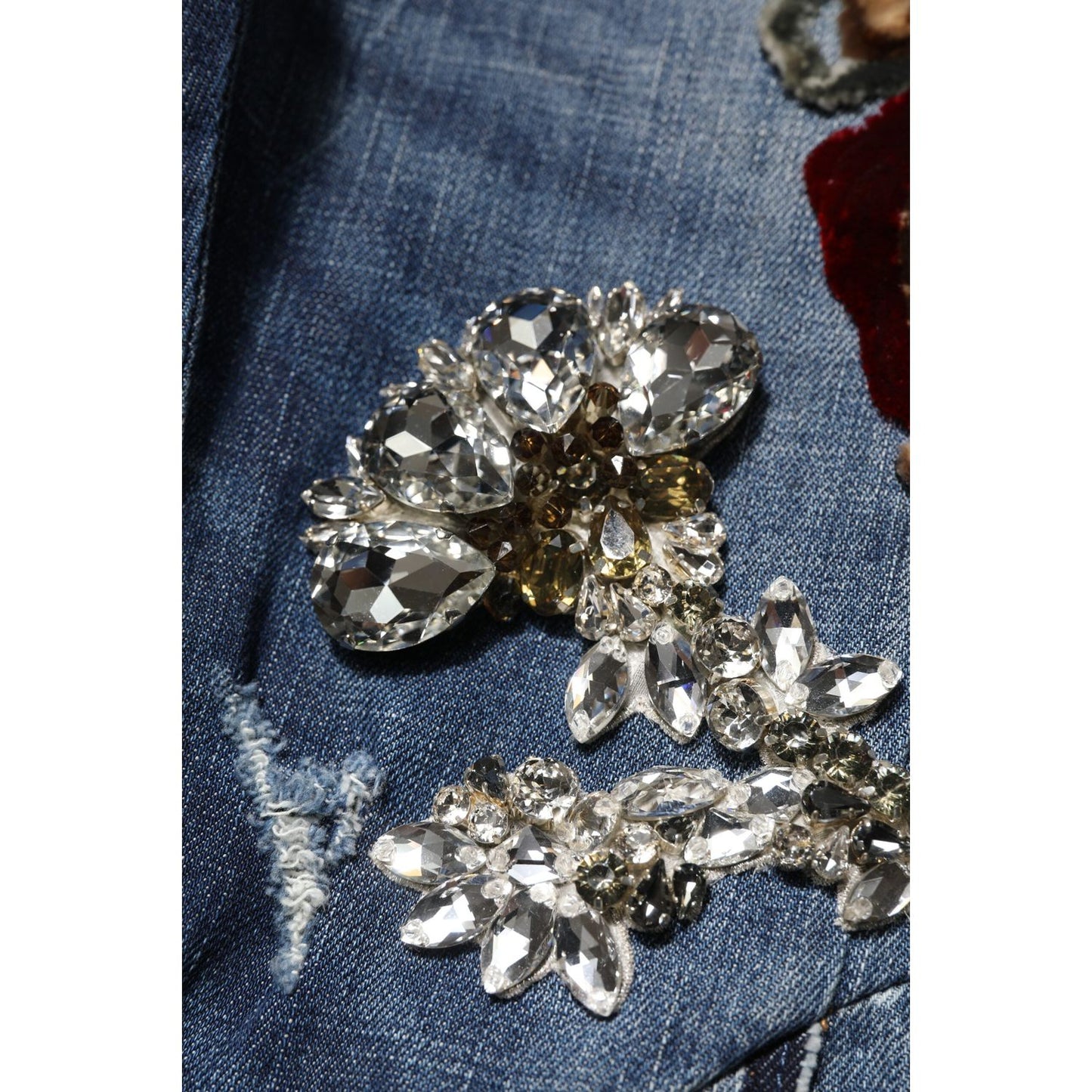 Dolce & Gabbana Blue Cotton Rhinestone Embellish Denim Jeans PAN76445-44