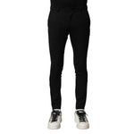 Dolce & Gabbana Black Wool Men Skinny Mid Waist Pants PAN76457-46